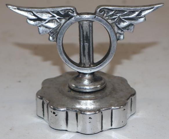 Early Automobile Winged Radiator Cap: 4" x 2.5" x 3"