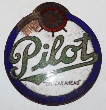 1917-1924 Pilot Cloisonne Radiator Emblem: 2.5x2.75