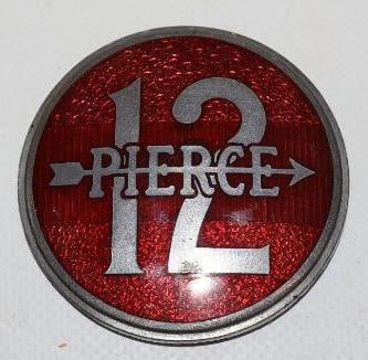 1932-1936 Pierce Arrow 12 Cloisonne Radiator Emblem: 2.25x2.25