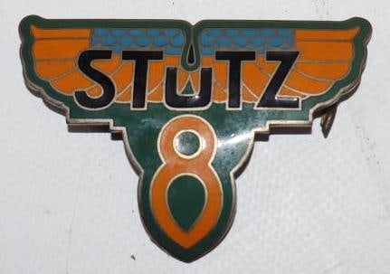 1926-1927 Stutz 8 Cloisonne Radiator Emblem: 2.5x1.75