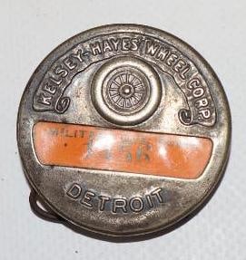 Kelsey-Hayes Wheel Corp Employee Pin Back Badge: 1.5x1.5