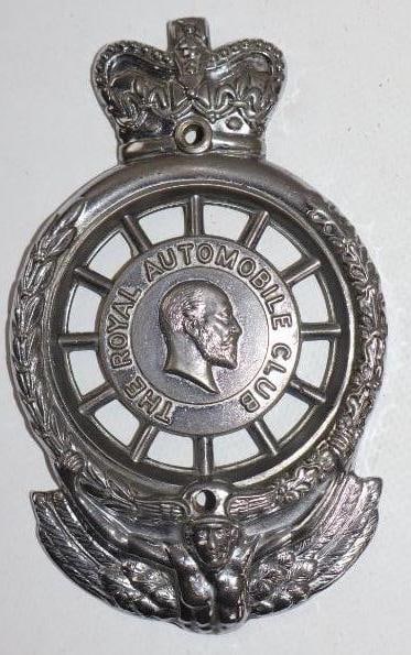 The Royal Automobile Club Die-Cut Radiator Badge: 3x4.75