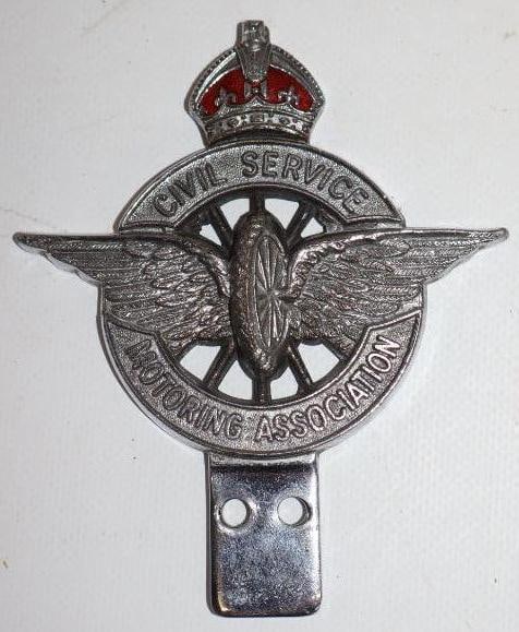 Civil Service Motor Association Die-Cut License Plate Topper: 3.5x4.25
