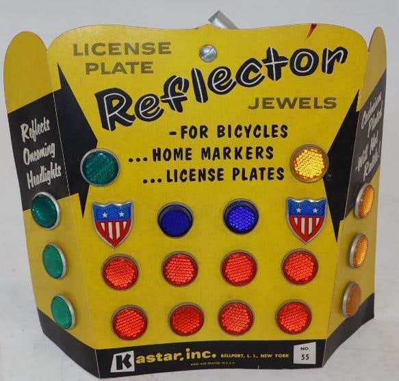 Kastar License Plate Reflector Jewels Complete Cardboard Countertop Display: 12" x 9"