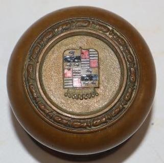 Brass Yale Doorknob from Cadillac Hotel: 2.5" x 2.5" x 2.5"