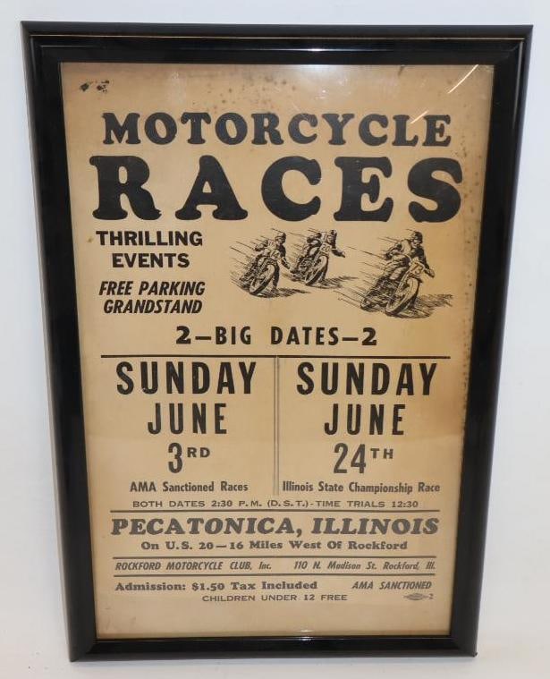 Framed Motorcycle Races Rockford Illinois Poster (1 of 4)