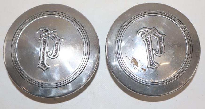 Group of 2 Embossed Plymouth Threaded Automobile Hubcap (1 of 2)