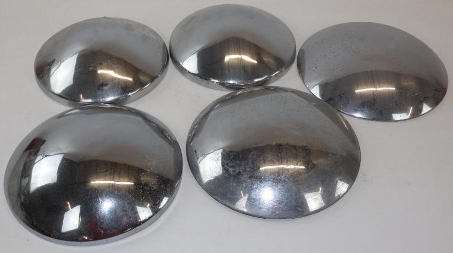 Group of 5 Moon Style Chrome Hubcaps (1 of 6)