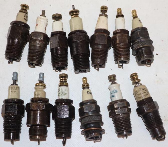 Group of 13 Early Automobile Spark Plugs (1 of 6)