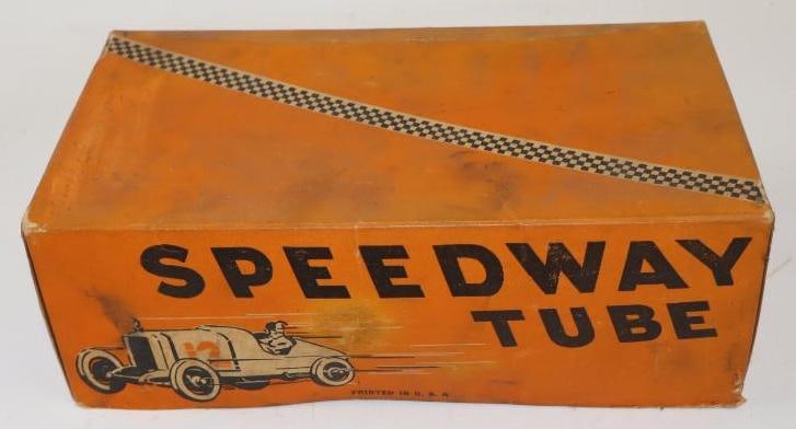 Speedway Tire Tube Advertising Box With Early Racing Graphics (1 of 3)