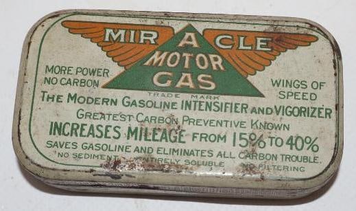 Miracle Motor Gas Advertising Tablet Tin: 3.25x1.75x3.25