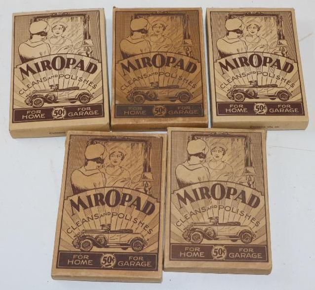 Group of 5 Miropad Polished Cloth For Early Automobiles In Original Boxes: 3.5x5x.5 Each