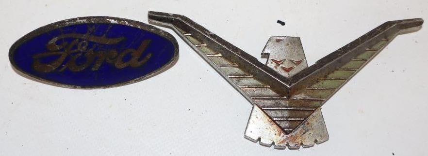 Group of 2 Ford and Thunderbird Radiator Emblems (1 of 4)