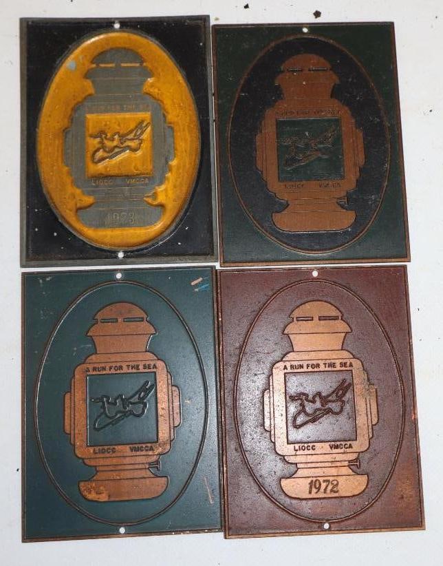 Group of 4 Run For The Sea Liocc VMCCA Car Club Tour Plaques (1 of 2)