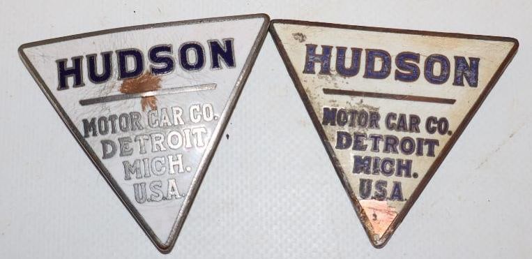 Group of 2 1923 to 1926 Hudson Motor Car Co. Cloisonne Radiator Emblems (1 of 2)