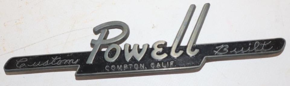Custom Built Powell Compton Cal Fender Emblem: 8x2.25