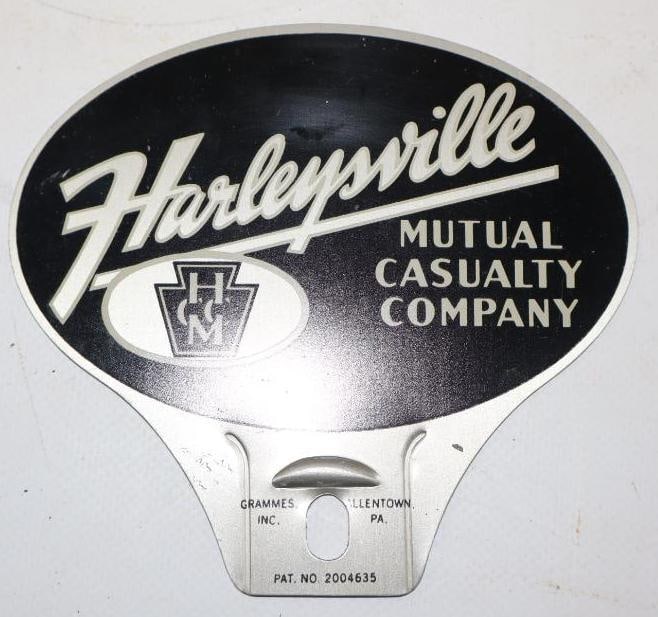 Harleysville Mutual Casualty Company Advertising License Plate Topper: 4.5" x 4.25"