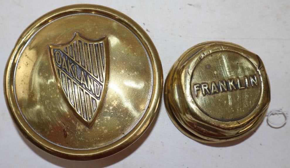 Group of 2 Franklin & Oakland Threaded Automobile Hubcaps (1 of 2)
