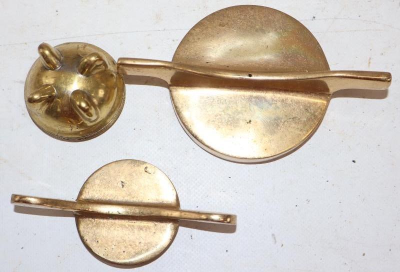 Group of 3 Brass Radiator Caps: Largest is 5" x 3.25"