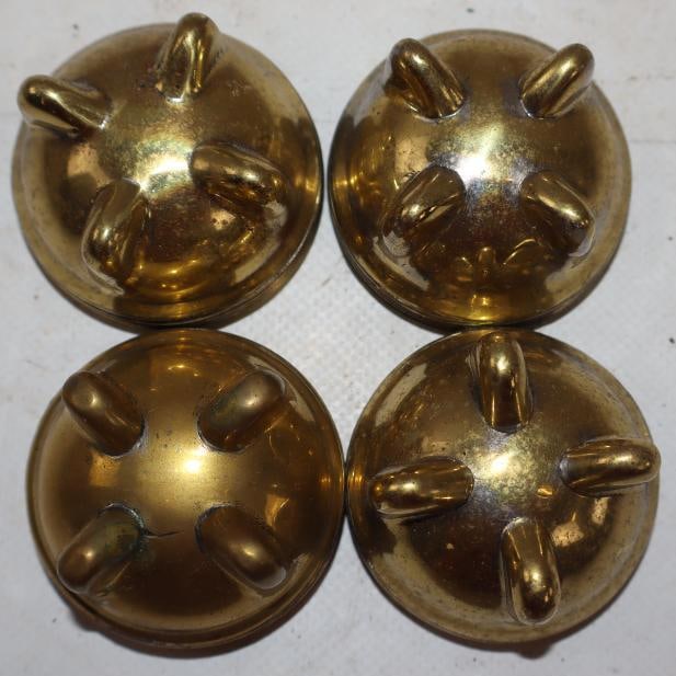 Group of 4 Brass Radiator Caps: 2" x 2" each