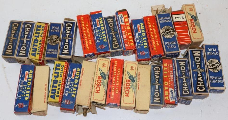 Group of 28 Champion, Bosch & Autolite Spark Plugs in Original Boxes (1 of 5)
