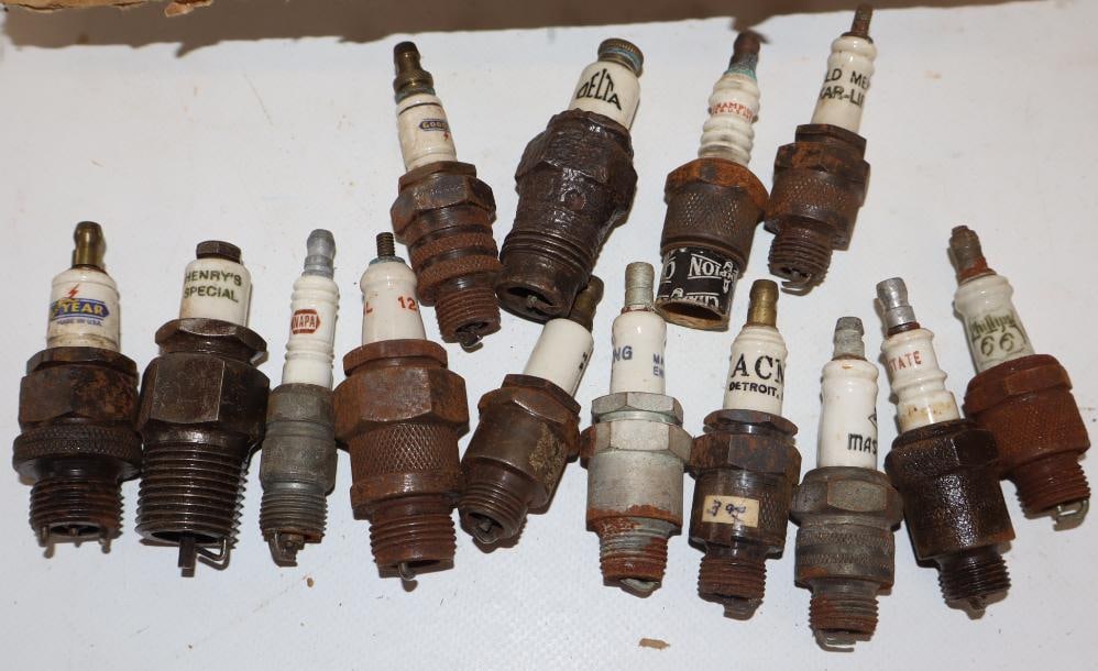 Large Group of Early Automobile Spark Plugs (1 of 10)