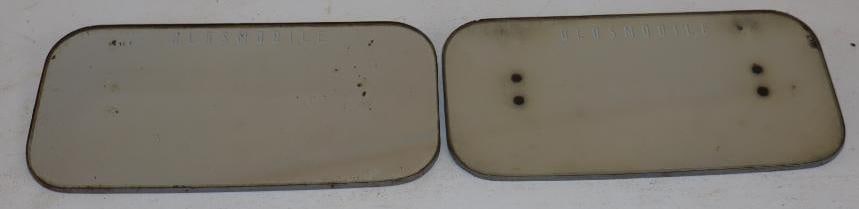 Group of 2 Oldsmobile Advertising Clip On Mirrors: 8" x 4" each