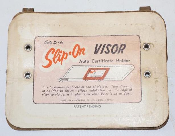 Slip On Auto Certificate Visor Holder: 5" x 4"