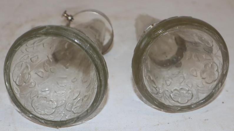 Pair of Ornate Early Automobile Flower Vases with Mounted Brackets: 7" x 2.75" x 2.75" each