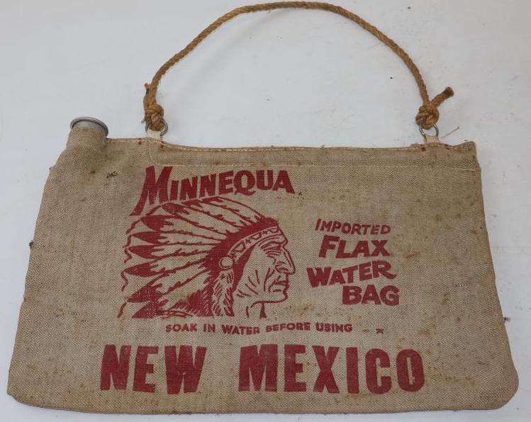 Minnequa New Mexico Advertising Canvas Radiator Water Bag: 15" x 11"