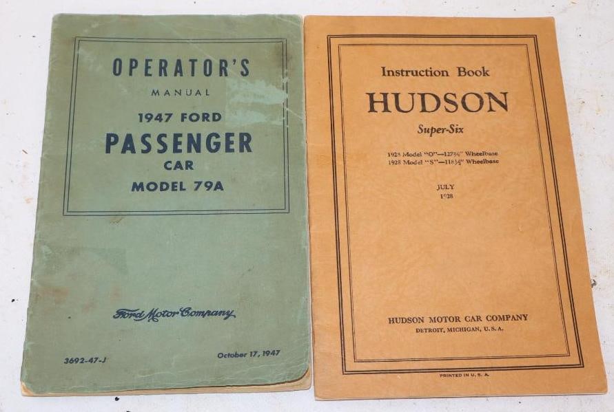 Group of 2 1928 Hudson & '47 Ford Owners Manuals (1 of 2)