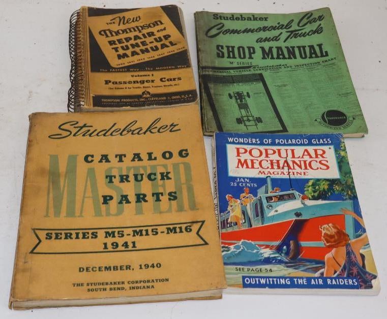 Group of 4 1940 Studebaker, Thompson, & Popular Mechanics Repair Manuals & Magazine (1 of 5)