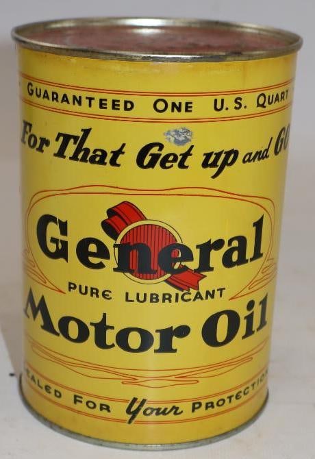 General Pure Lubricant Metal One Quart Oil Can (1 of 5)