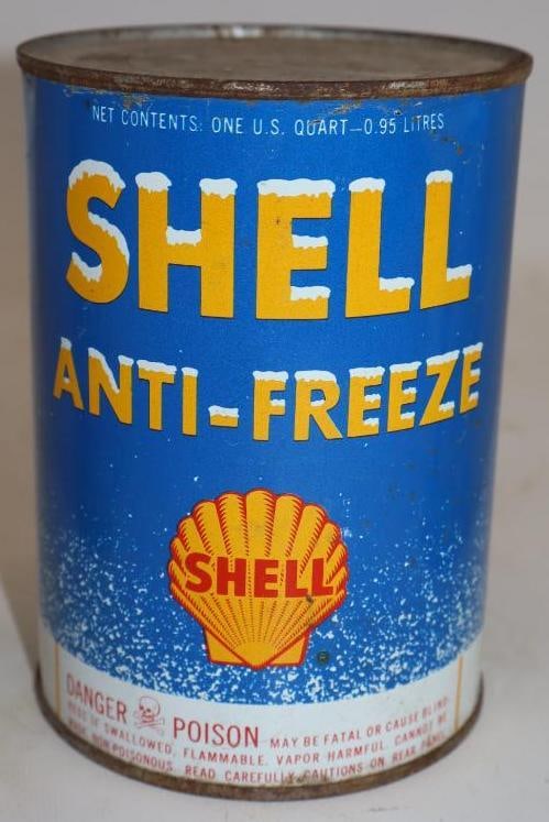 Shell Antifreeze Metal One Quart Oil Can (1 of 4)