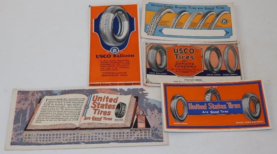 Group of 5 US Tires Advertising Ink Blotters (1 of 5)