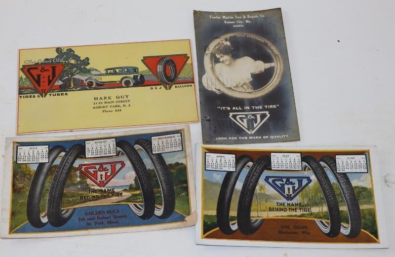 Group of 4 G&J Tires Advertising Ink Blotters (1 of 4)