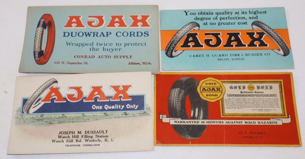 Group of 4 Ajax Tires Advertising Ink Blotters (1 of 2)