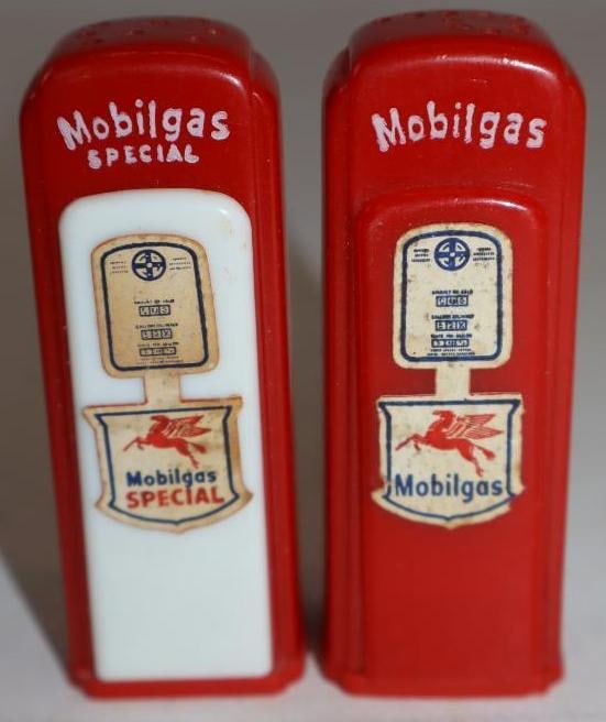 Pair Of Mobil Gas Pump Shaped Salt & Pepper Shakers (1 of 3)