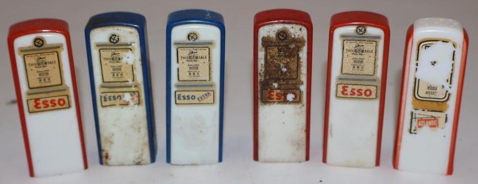 Group Of 6 Esso & Atlantic Gas Pump Shaped Salt n& Pepper Shakers (1 of 3)