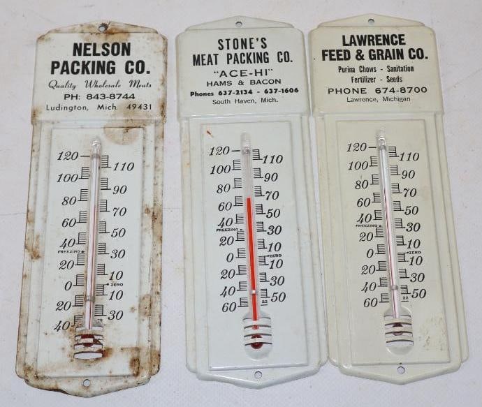 Group Of 3 Different Michigan Companies Advertising Thermometers (1 of 4)