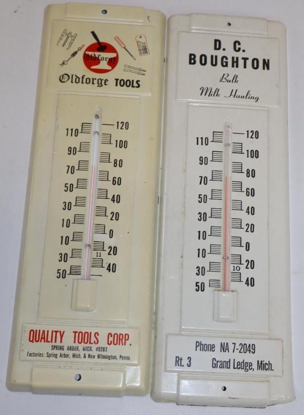 Group Of 2 Oldforge Tools & Boughton Bulk Milk Hauling Advertising Thermometers (1 of 4)