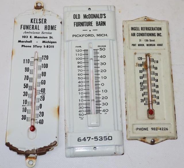 Group Of 3 Michigan Companies Advertising Thermometers (1 of 4)