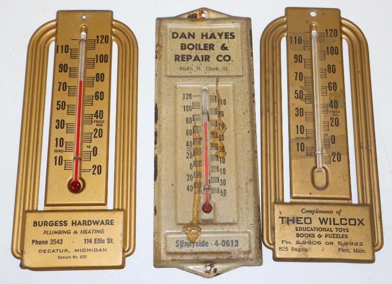 Group Of 3 Michigan Companies Advertising Thermometers (1 of 2)