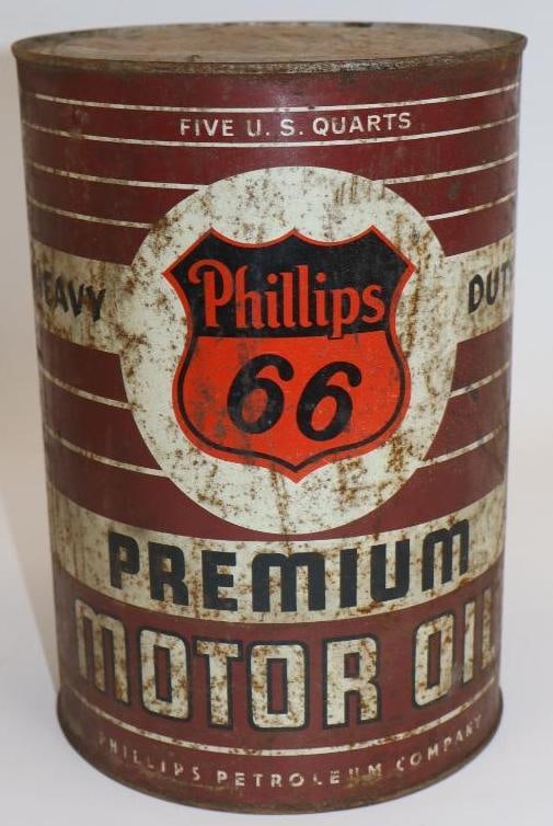 Phillips 66 HD Premium Five Quart Metal Oil Can (1 of 4)