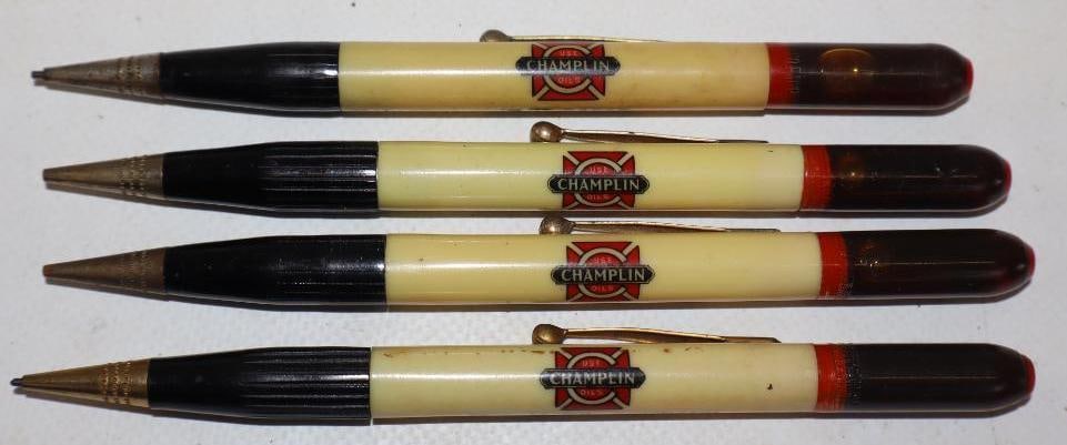 Group Of 4 Champlin Advertising Pencils With Oil Filled End (1 of 3)