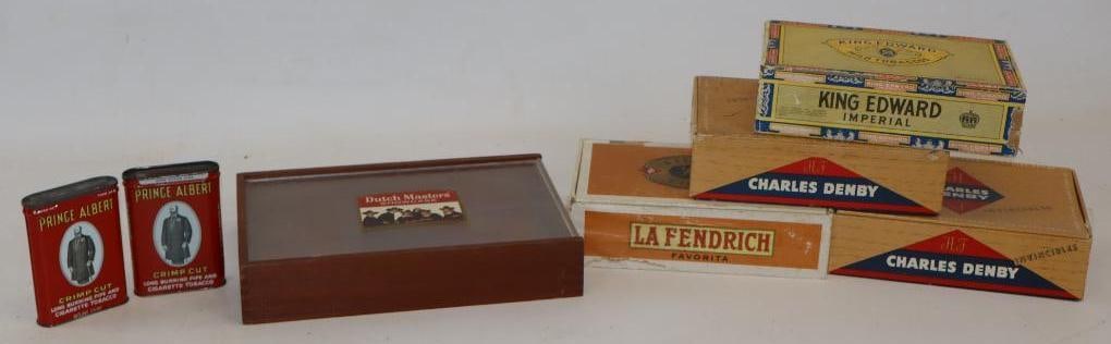 Group Of 7 Advertising Cigar Boxes & Tobacco Tins (1 of 5)