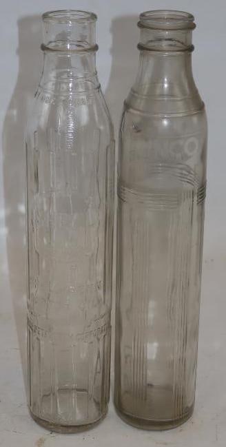 Group Of 2 Linco & Shell-Penn Tall 1 Qt Glass Oil Bottles (1 of 3)