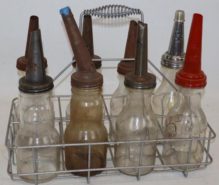 8 Bulk Oil Bottles With Carrying Rack (1 of 3)