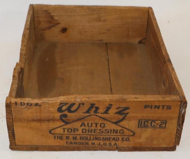 Wiz Auto Top Dressing 1 Dozen Pint Can Wooden Shipping Crate (1 of 3)