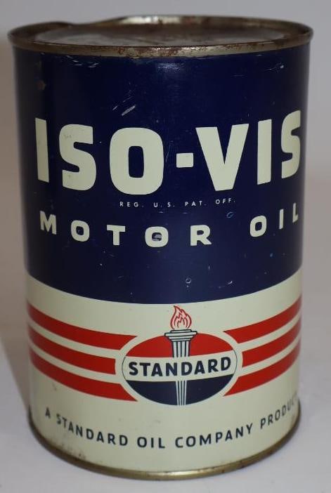 Standard Oil Iso-Vis One Quart Metal Oil Can (1 of 4)